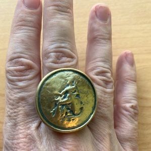 Sterling silver cameo ring, size 8